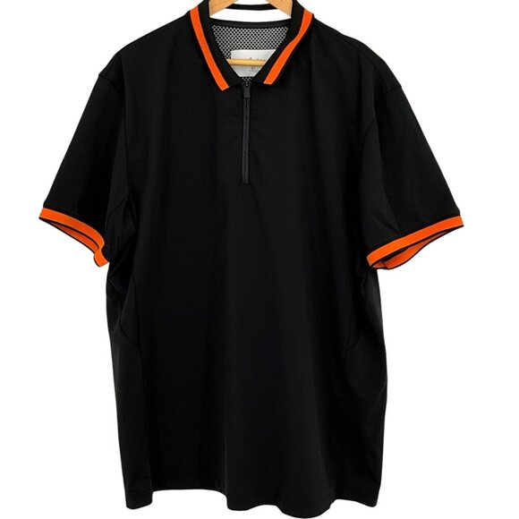 Aztech Mountain Aspen Tech Polo Shirt Black Size XL Short Sleeve 1/4 Zip Golf - Picture 1 of 7